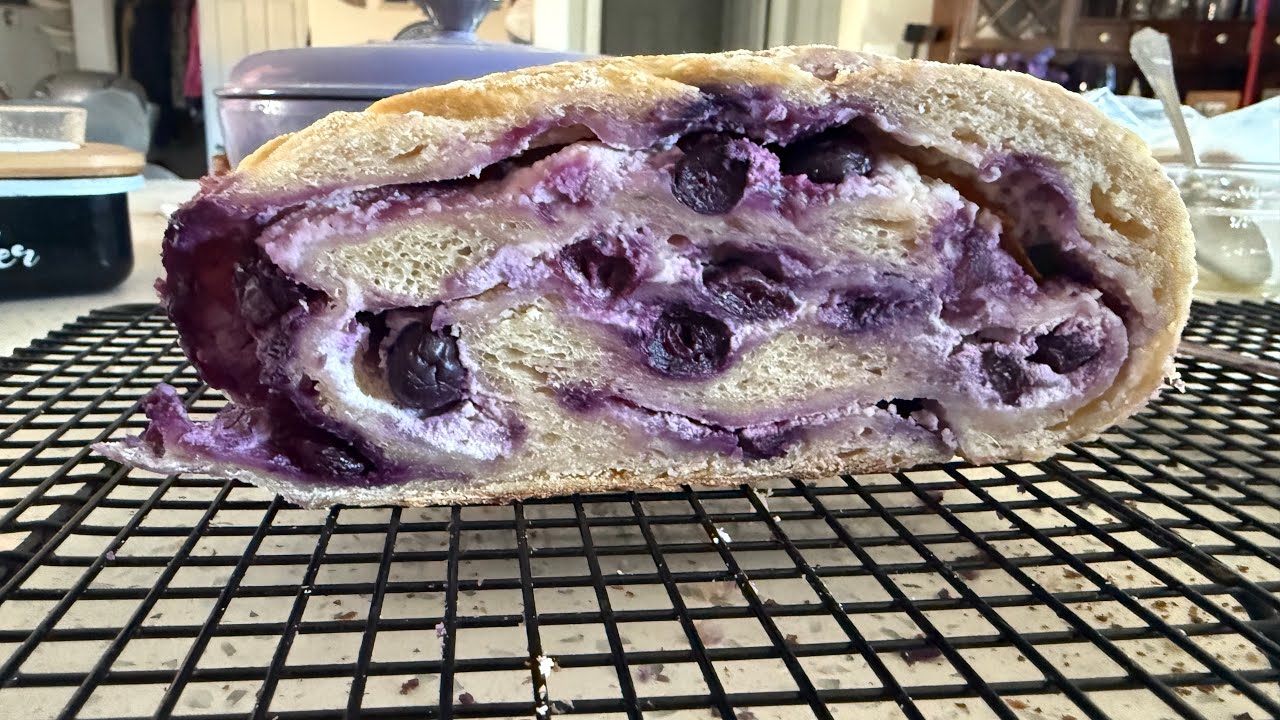 Lemon blueberry cream cheese sourdough loaf!