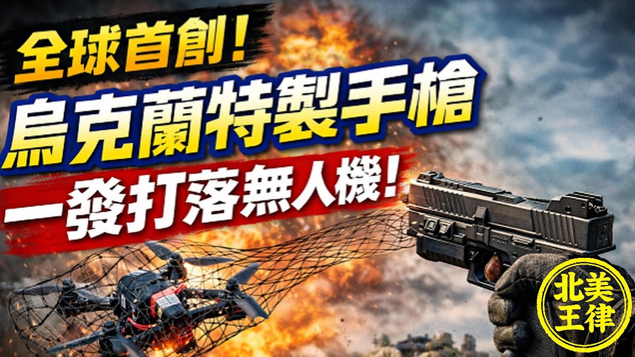 全球首創！烏克蘭「特製手槍」曝光：一發打落無人機，連FPV自殺機都怕它！｜北美王律1111期｜Ukraine’s Anti-Drone Pistol: One Shot Stops FPV