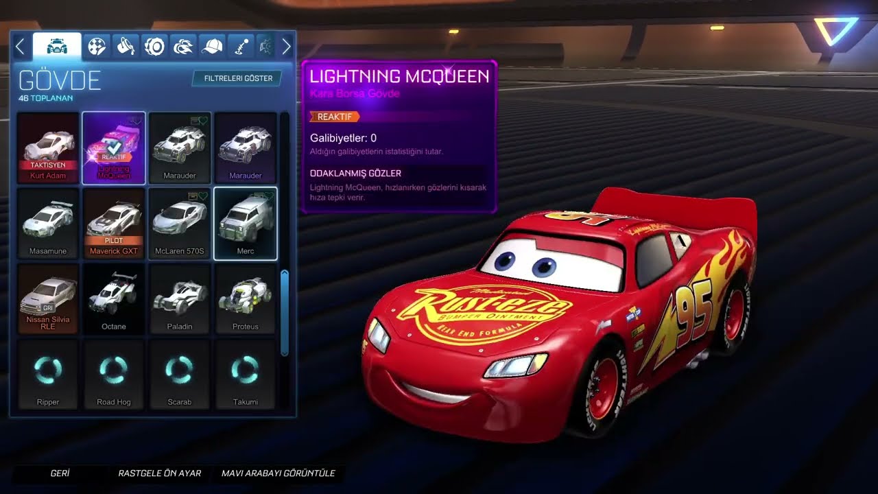 Rocket League Lightning McQueen Pack Showcase