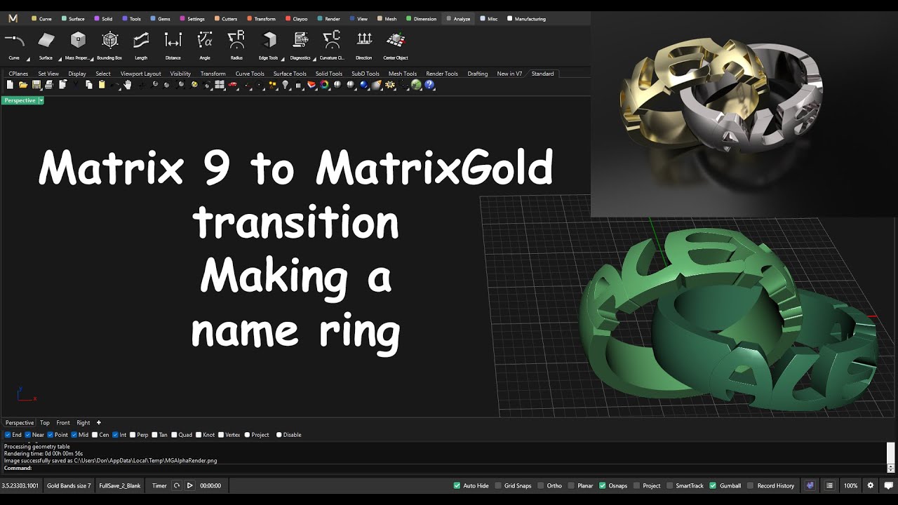 MatrixGold Name Ring