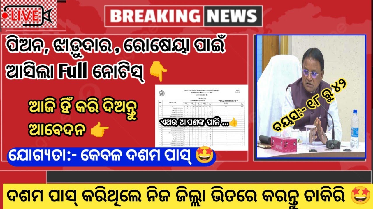 Odisha Adarsha Vidyalaya Peon, Jhadudar & Reseiya Vacancy 2026 | 10th Pass Chakiri | Apply Process