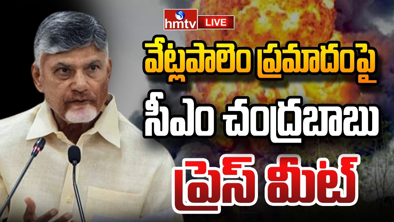LIVE : CM Chandrababu Press Meet on Vetlapalem Fire Accident | hmtv