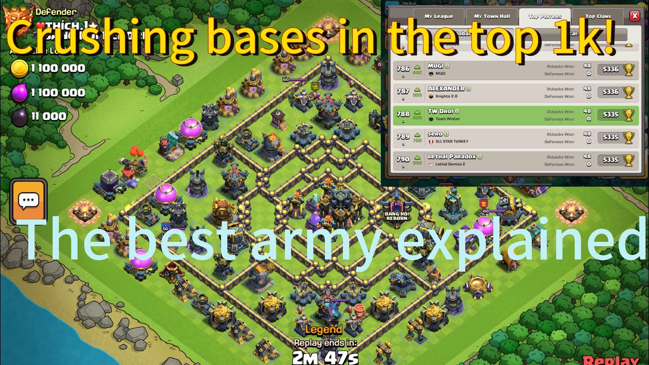 The BEST army explained, CRUSH every base! Live TOP 1K legend league attacks with VOICE OVER! Day 6
