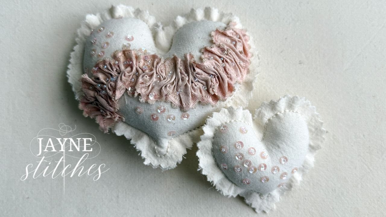 Heart Shaped Pincushion Tutorial | Antique Ribbon, Ruching & Hand Embellishment