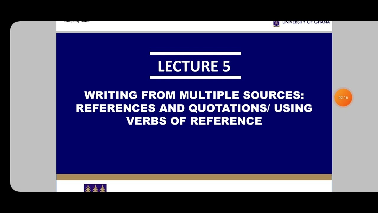 UGRC210 ACADEMIC WRITING II (SESSION 5) - CITATION, REFERENCES AND QUOTATIONS.