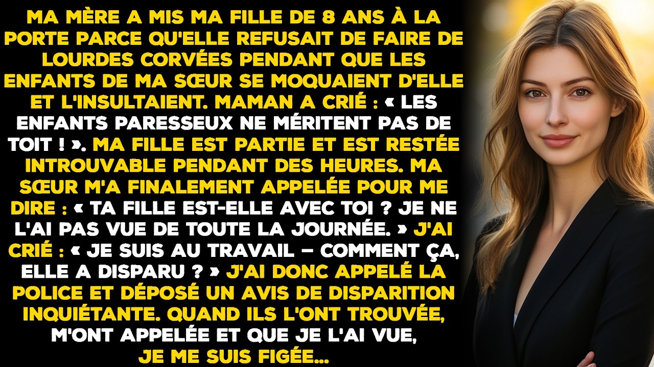Ma mère a mis à la porte ma fille de 8 ans parce qu'elle refusait de faire de lourdes corvées