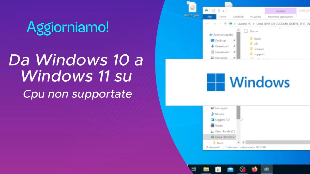 Come Installare Windows 11 su CPU Non Supportate