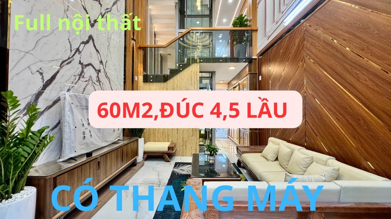 Nhà Bình Tân, Diện tích: 60m2, đúc 4,5 lầu, có thang máy, Full nội thất, đường Hương Lộ 2