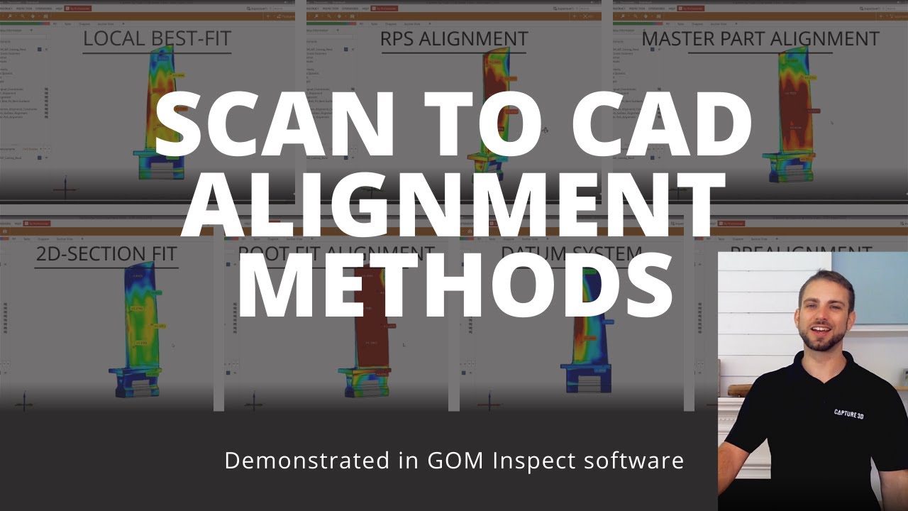 Методы выравнивания сканирования в CAD в программном обеспечении GOM Inspect
