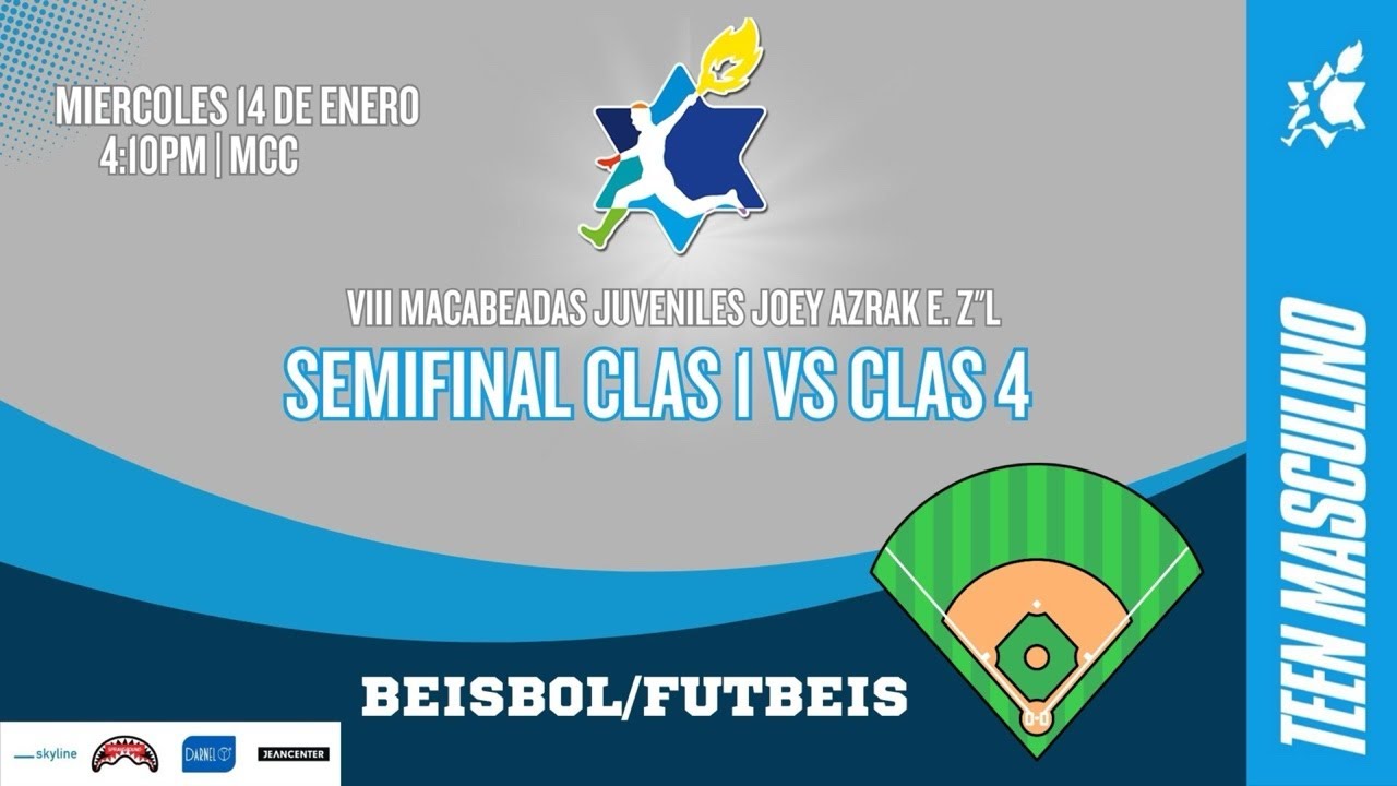 Macabeadas Juveniles 2026: BEISBOL/FUTBEIS - Semifinal Clas 1 vs Clas 4 | 14 ENE 2026