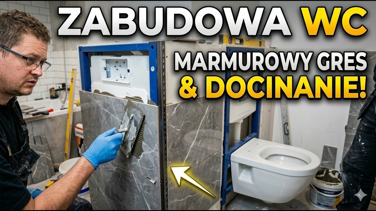 Jak IDEALNIE zabudować stelaż WC? Marmurowy gres i precyzyjne docinki - część 3 Dom za złotówke