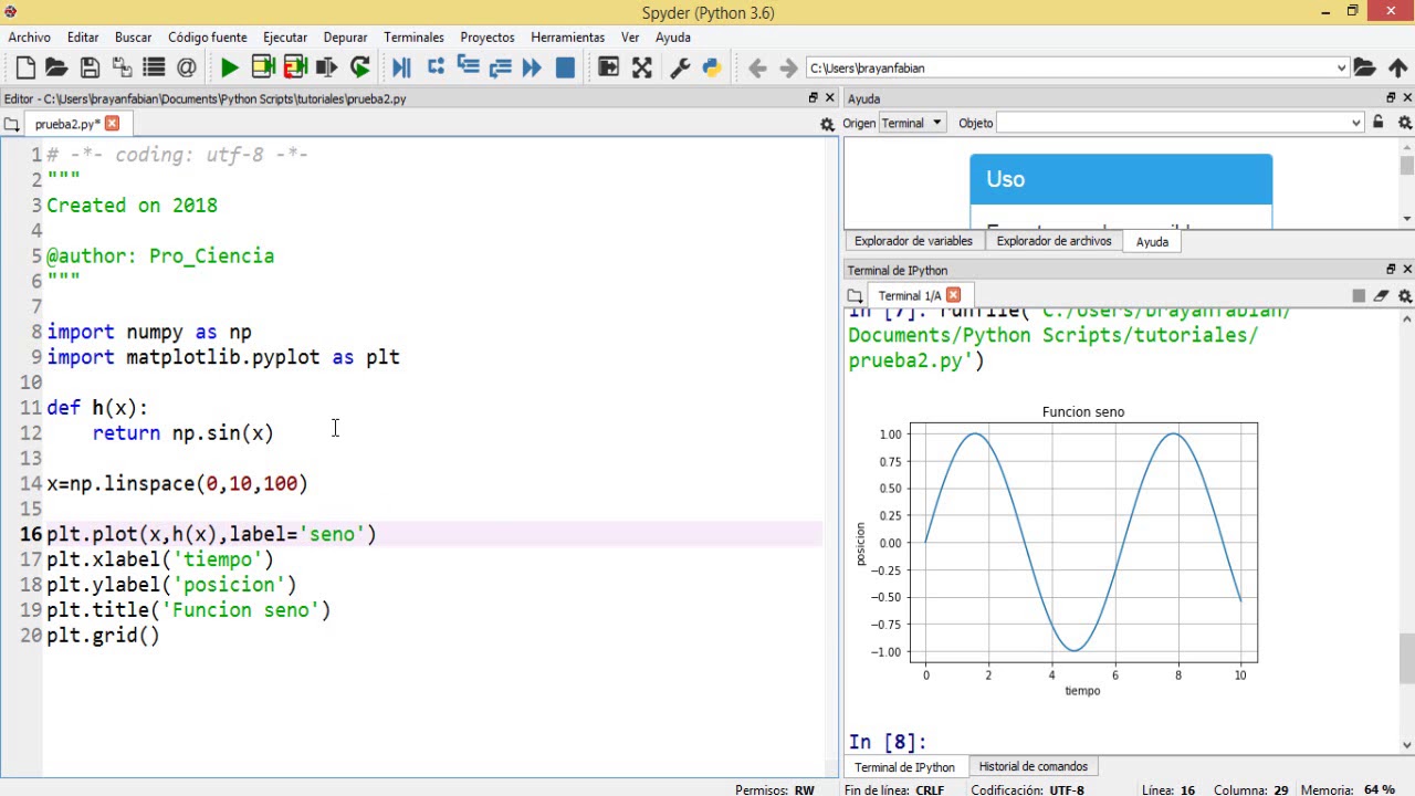 Python: Graficar funciones con MATPLOTLIB 1