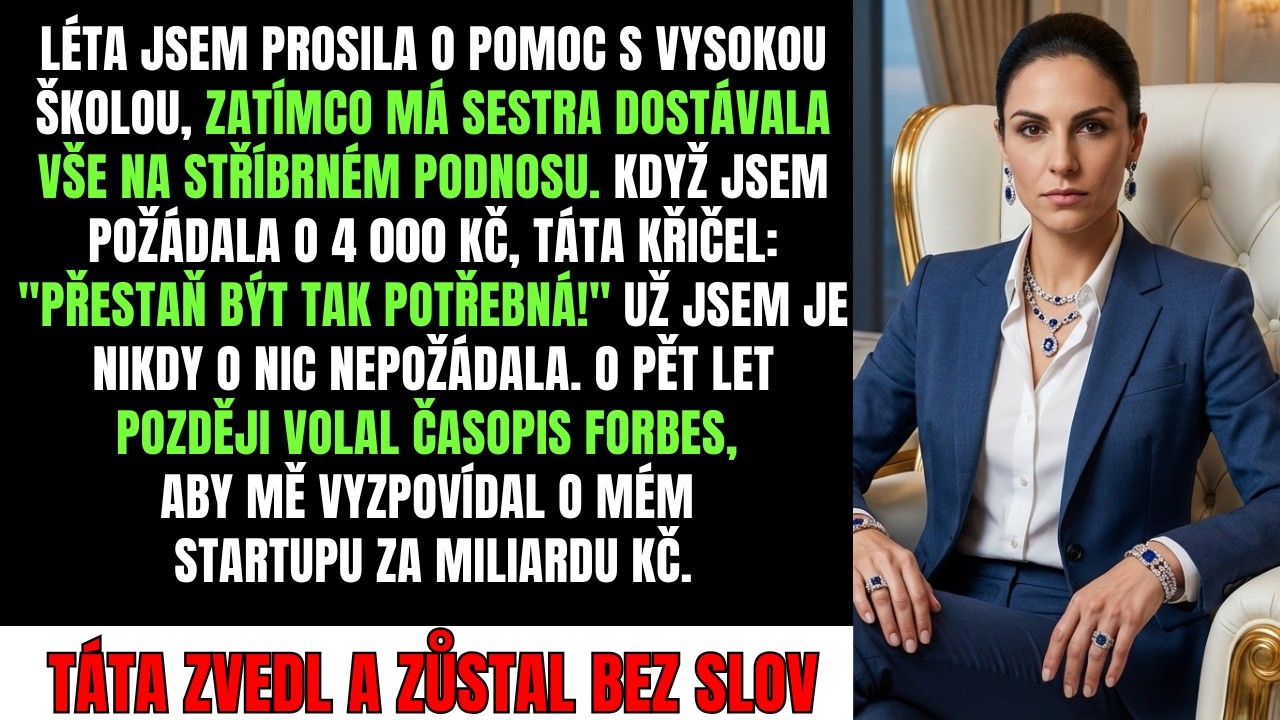 Rodiče dali sestře 2,4 milionu, řekli mi, že jsem 