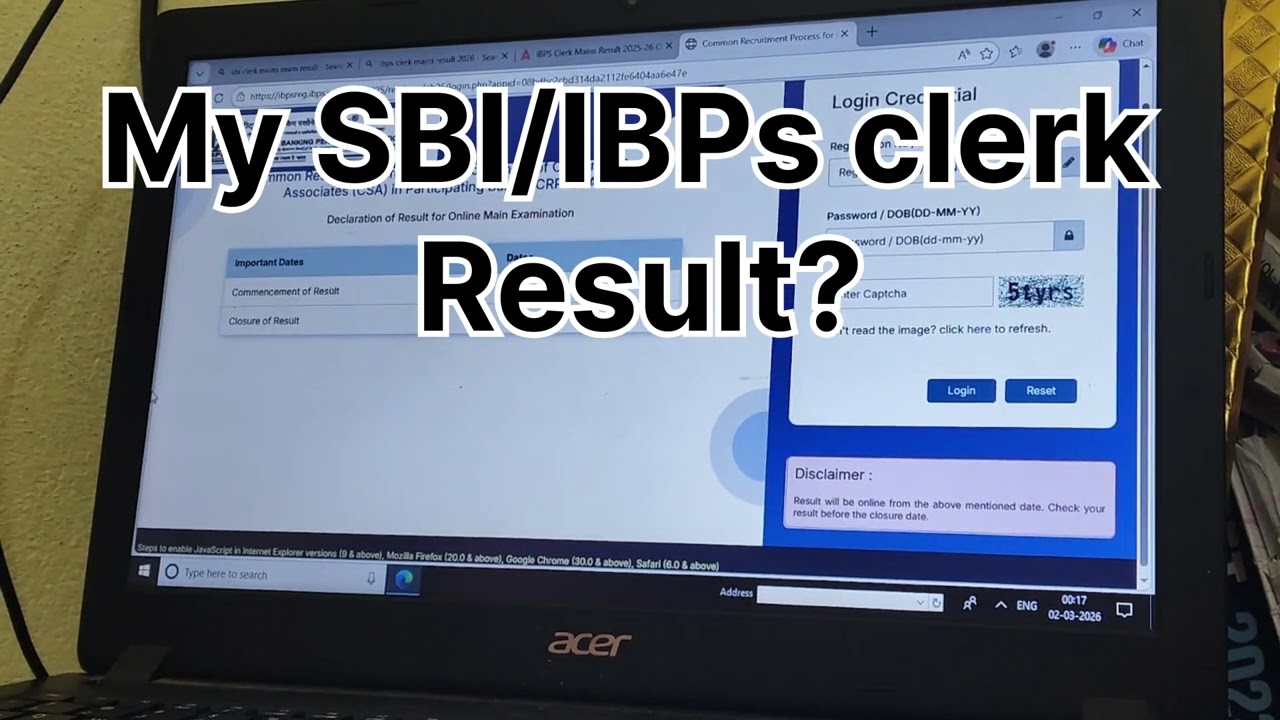 IBPS Clerk Result??/SBI JA Mains Result??/Congratulations/MY result/What next??/