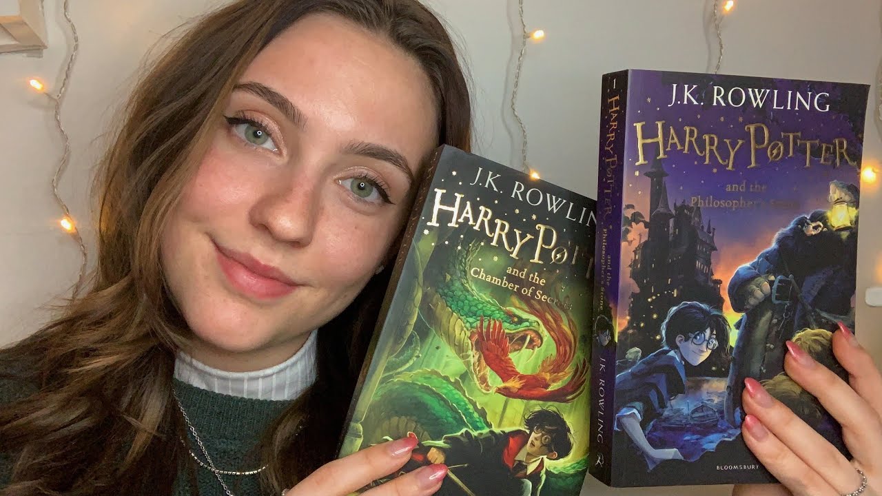 ASMR Harry Potter Book Collection ⚡️🦉🔮 (tapping, page turning, whisper reading)✨