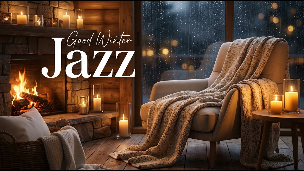 Soothing Midnight Jazz for Sleep & Soft Fireplace Sounds | Cozy Vintage Night Ambience