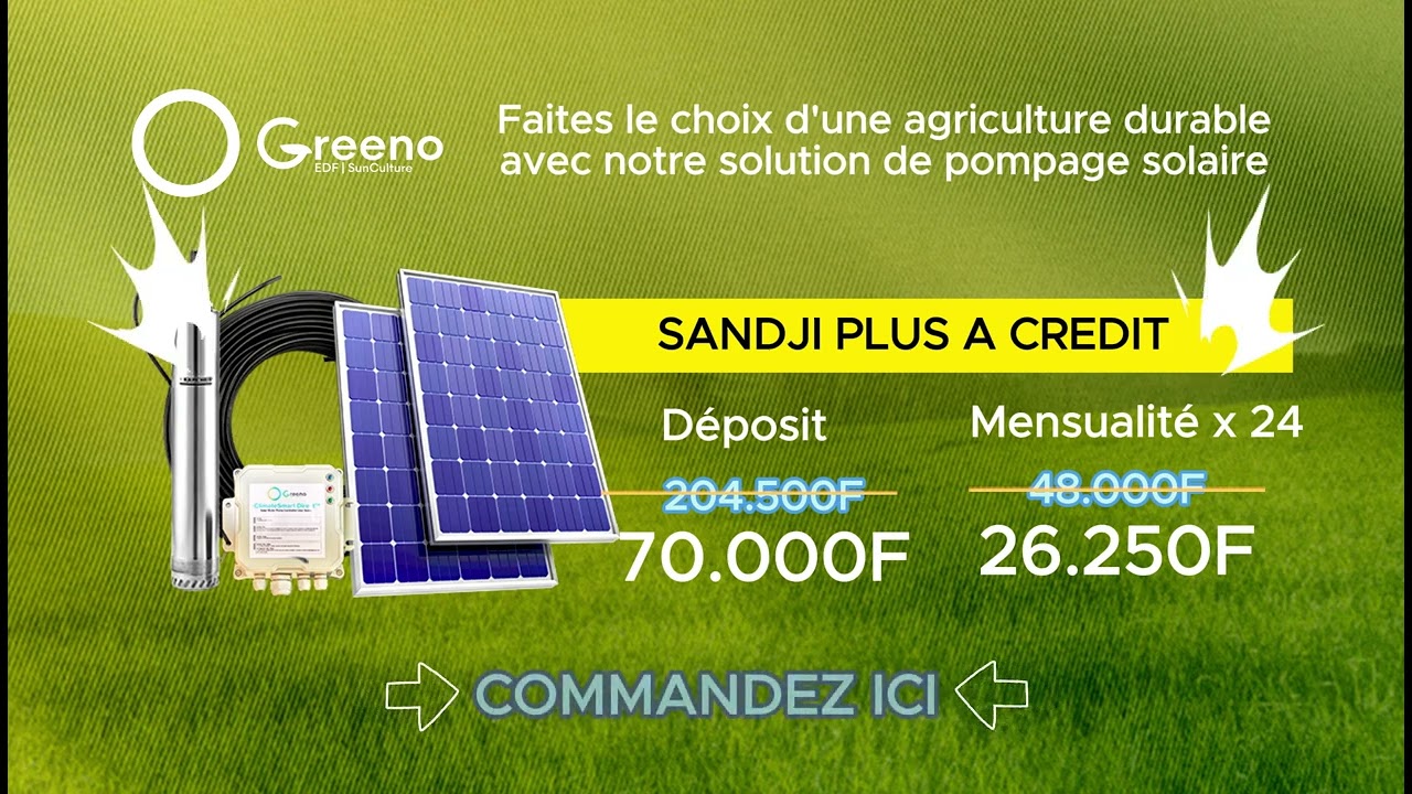 Am&eacute;liorez vos rendements avec les pompes solaires de Greeno (a joint-venture by EDF & SunCulture)