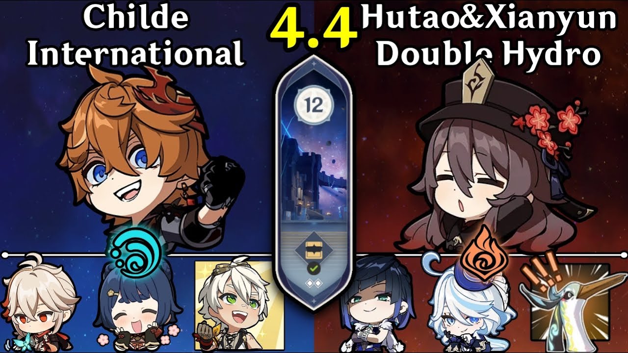 Spiral Abyss 4.4 - Childe International & Hutao & Xianyun Double Hydro - Full Clear!