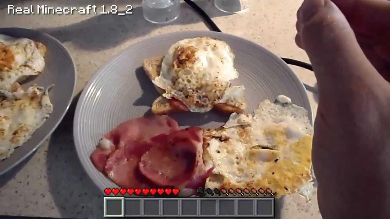 Real Life Minecraft Cooking - BACON AND EGGS!