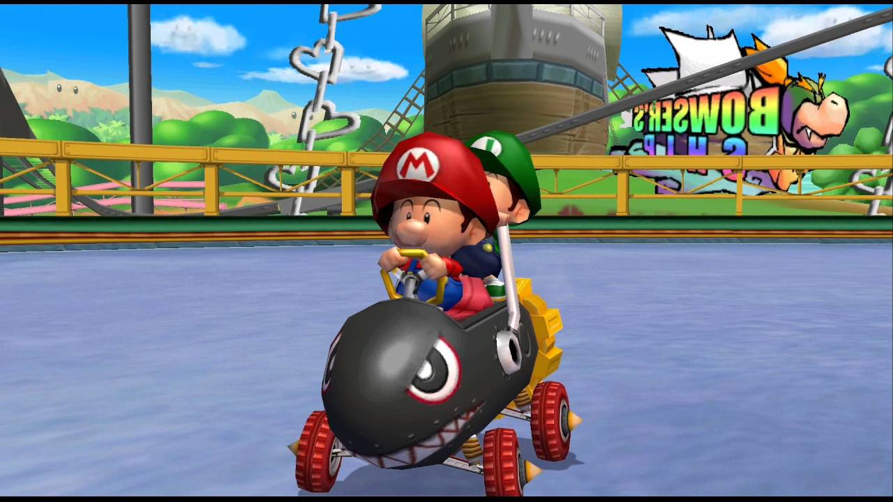 Mario Kart Double Dash!! Mushroom Cup Mirror 2 player Netplay 60fps
