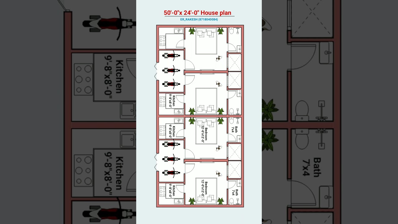 Four Set Rental purpose house plan design #shorts #viral #floorplan #homeplan #homedesign #houseplan