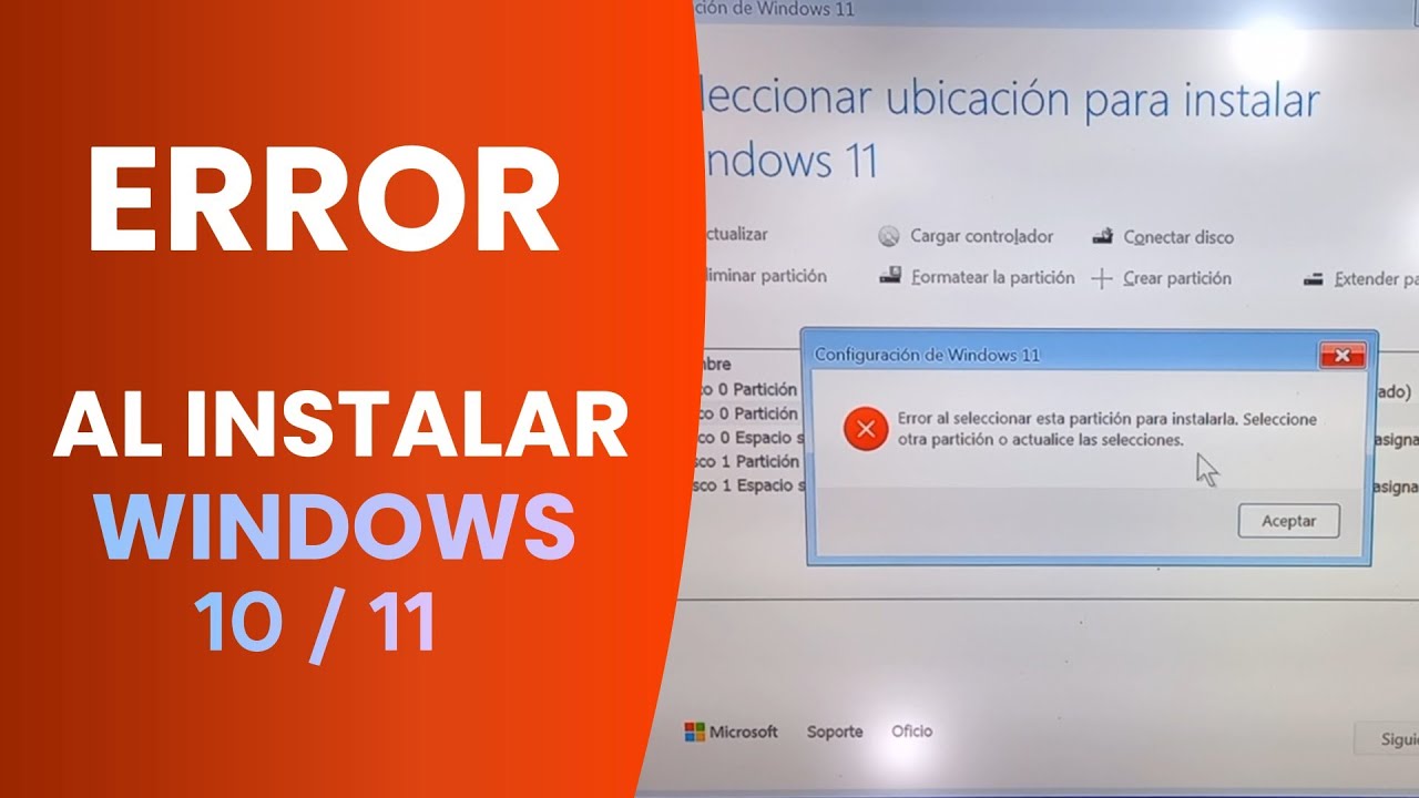Error al seleccionar esta partición para instalarla Durante la instalación de Windows 11 / 10