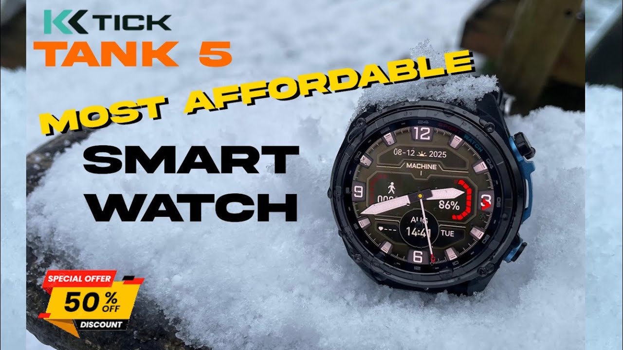 Обзор смарт-часов KKTICK TANK T5 🔥 Прочный дизайн, AMOLED-экран и скидка 50%!