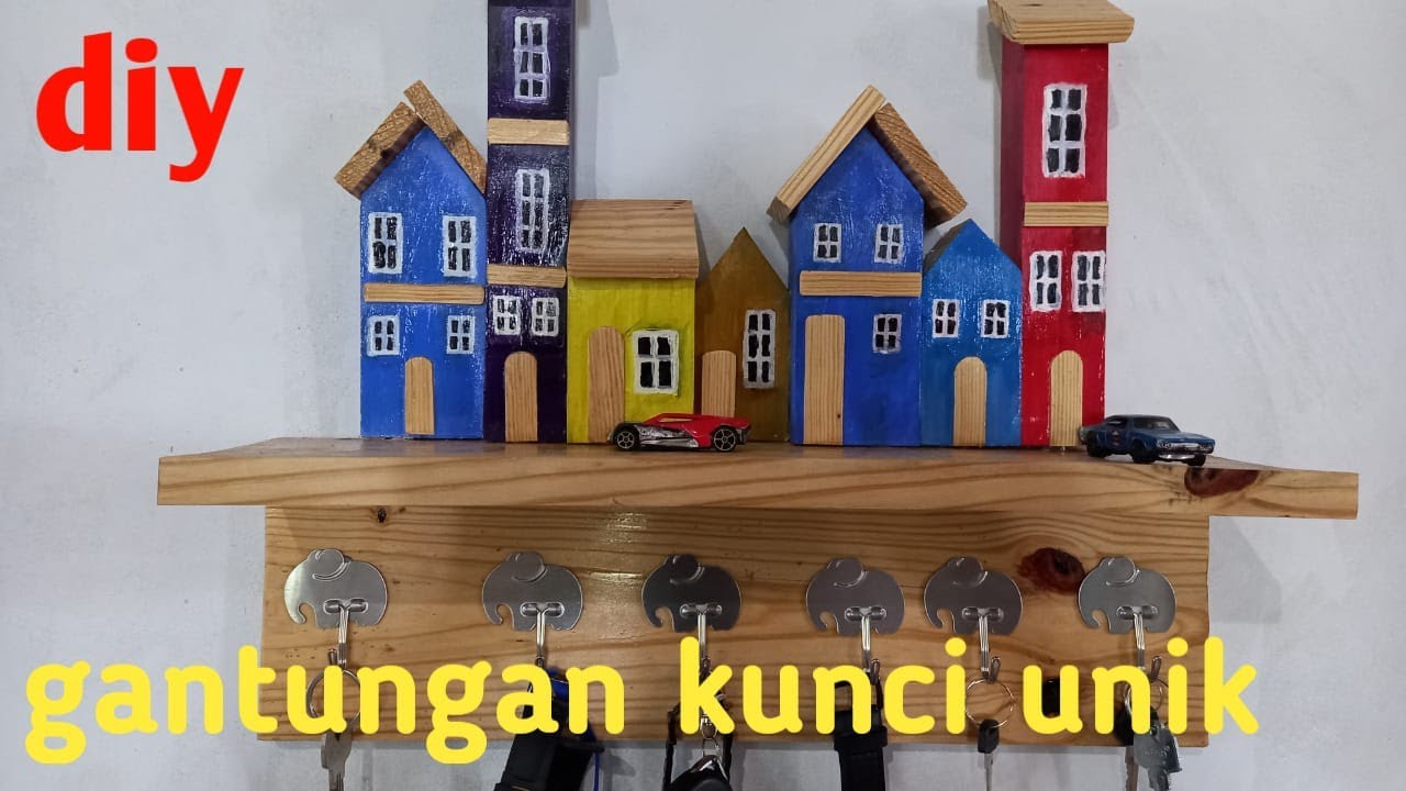 tempat gantungan kunci dengan rak gantungan kunci / diy key holder
