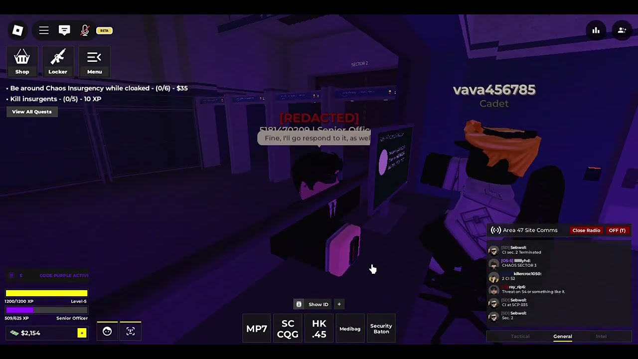 Going on combat as the [REDACTED] Intelligence agency team.