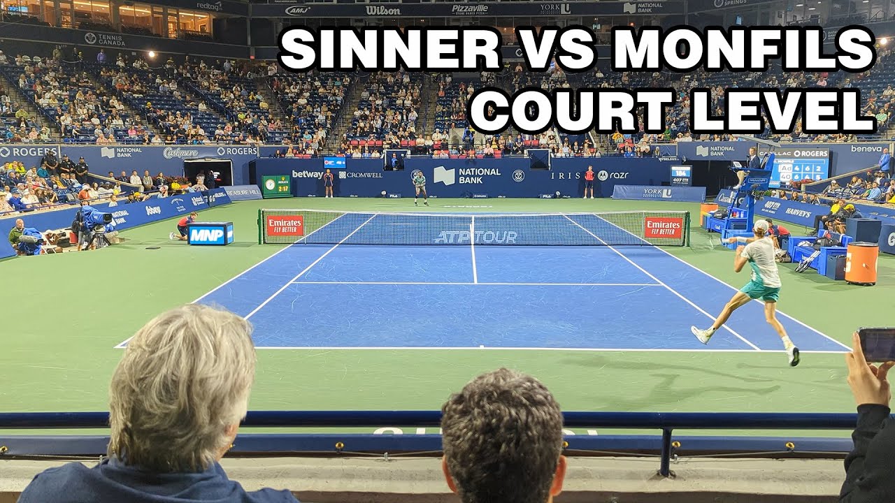 Sinner vs Monfils | Court Level | 2023 Toronto QF - Last 2 Games | 4k 60FPS