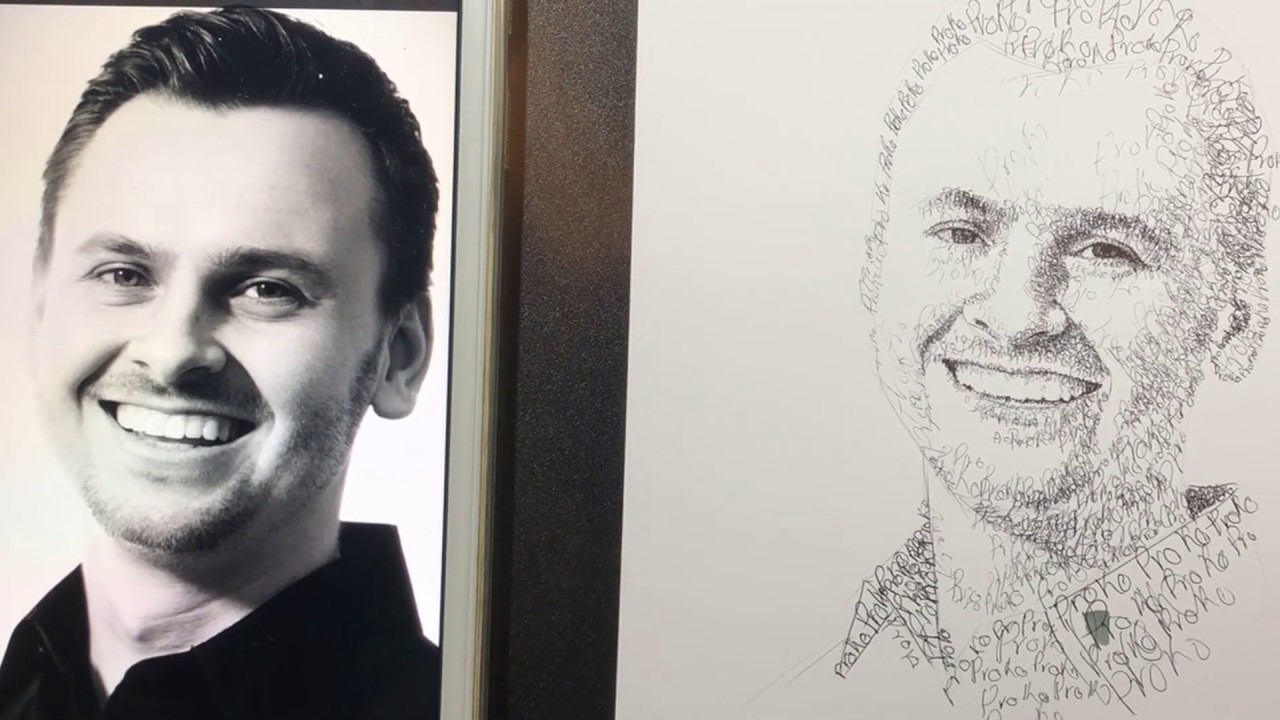 Drawing Proko by writing his name 1000 times - DP Truong
