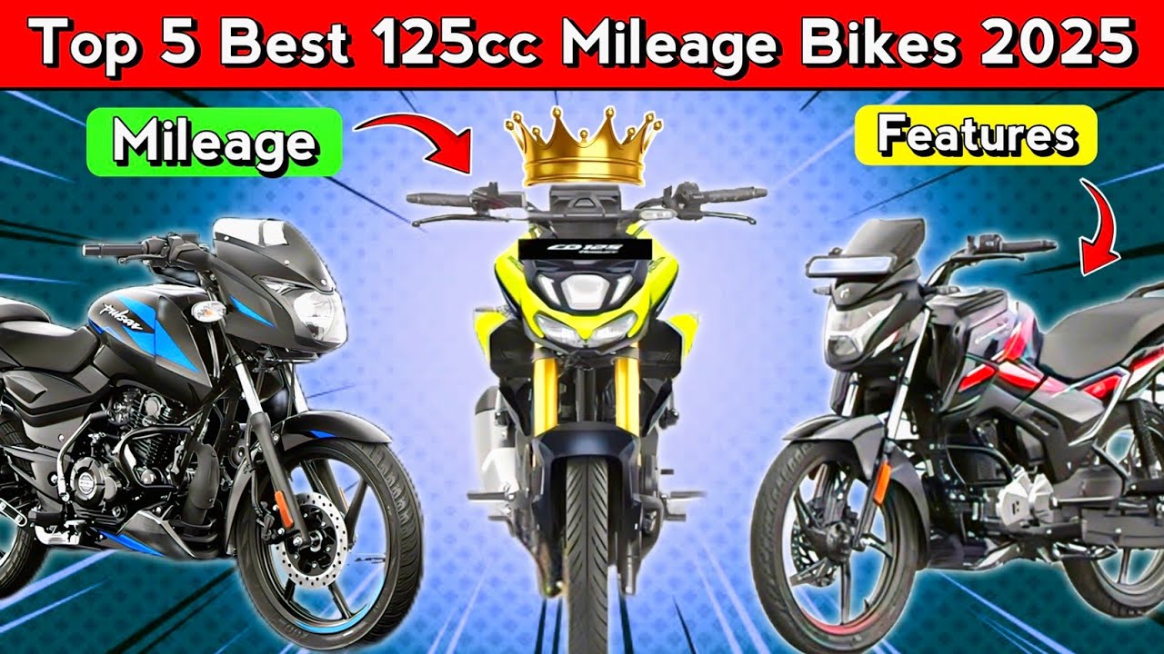 Top 5 Best 125cc Mileage Bikes 2025 | Mileage, Price, Features | Rider By SKF 