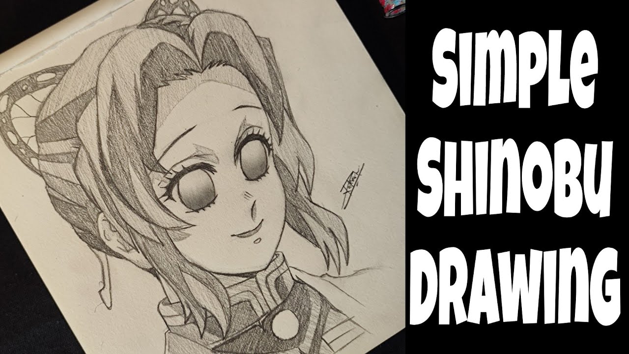 Simple Shinobu Kocho Drawing | Elegant Anime Sketch#drawing #animedrawing #shinobu #demonslayer 