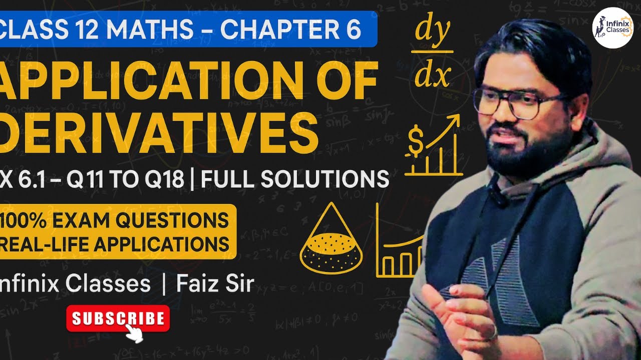 Exercise 6.1 Part 2 | Class 12 Maths Chapter 6 | Application of Derivatives | Infinix Classes