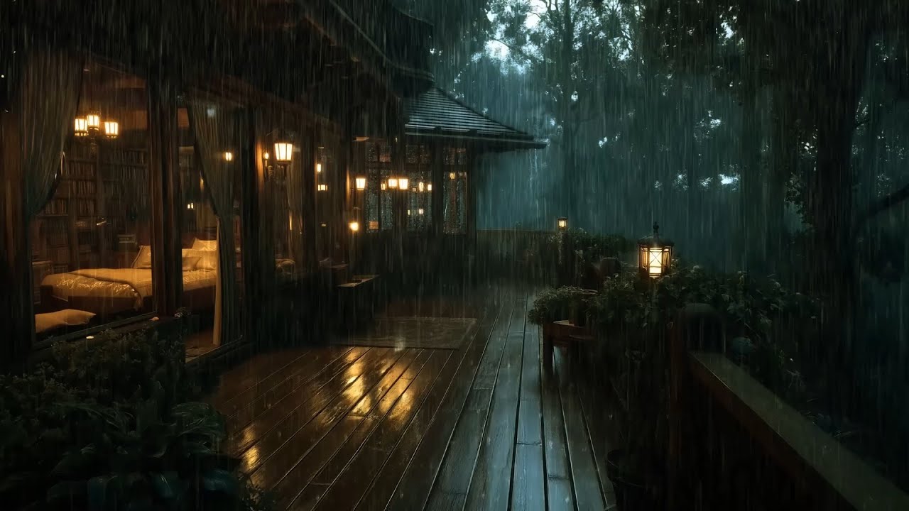 Night Rain at the Forest Cabin 🌧 | Deep Sleep Ambience and Forest Calm