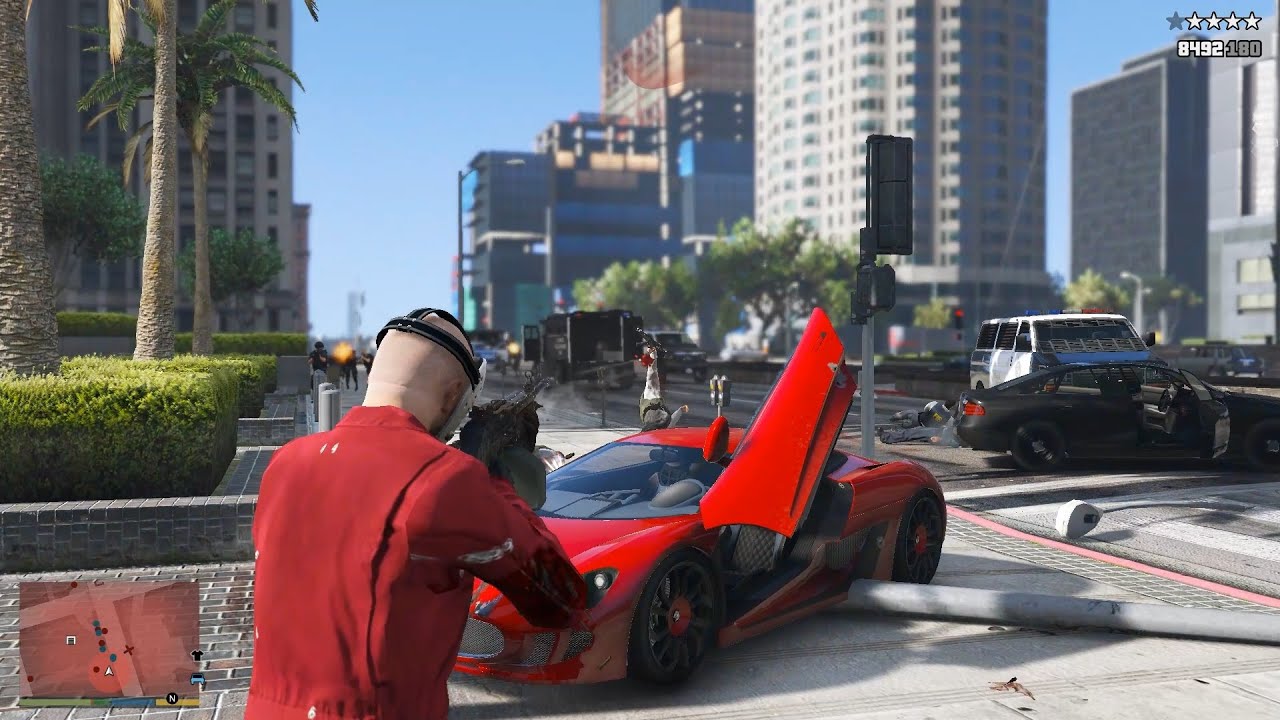 GTA V FIB Building Massacre + Five Star Wanted Level Escaped(VE:DGA 4.3.5)