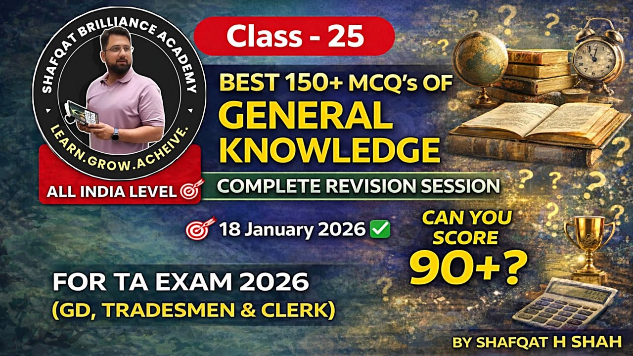 General Knowledge Revision Session | Best 150+ One Liners 🔥 | Target 🎯 90+?  | By Shafqat H Shah