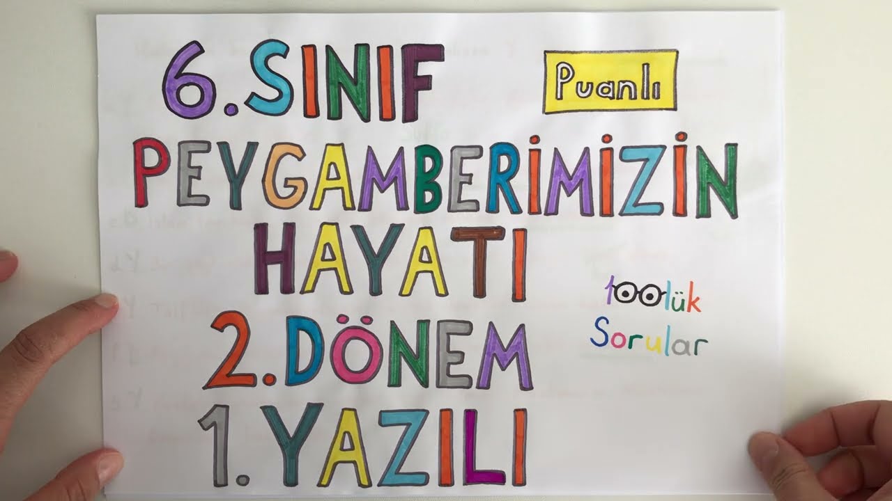 6. Sınıf Peygamberimizin Hayatı 2. Dönem 1. Yazılı (Siyer)