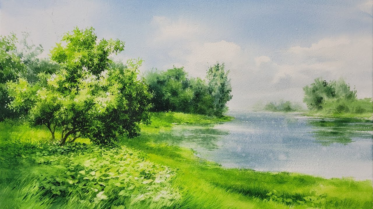 눈부시게 푸른 백석지의 여름 / 도연아트 김하영 / BaekSeok Lake in summer, dazzling/ Doyeon Art
