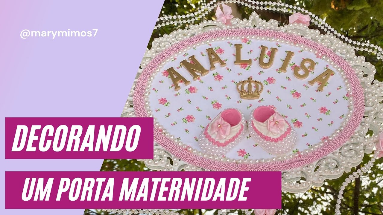 Decoração porta maternidade em MDF para menina