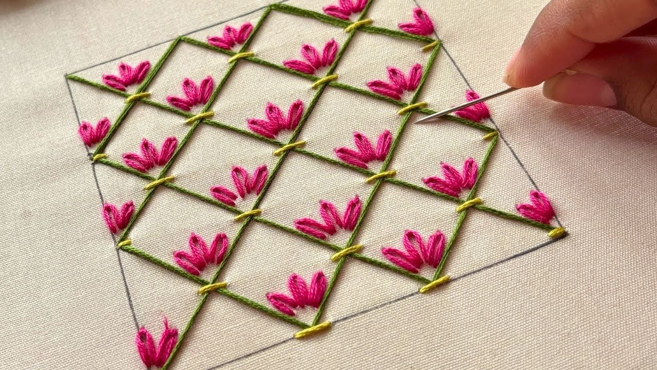 New hand embroidery design | Tulip embroidery pattern | Embroidery Stitches for Beginners
