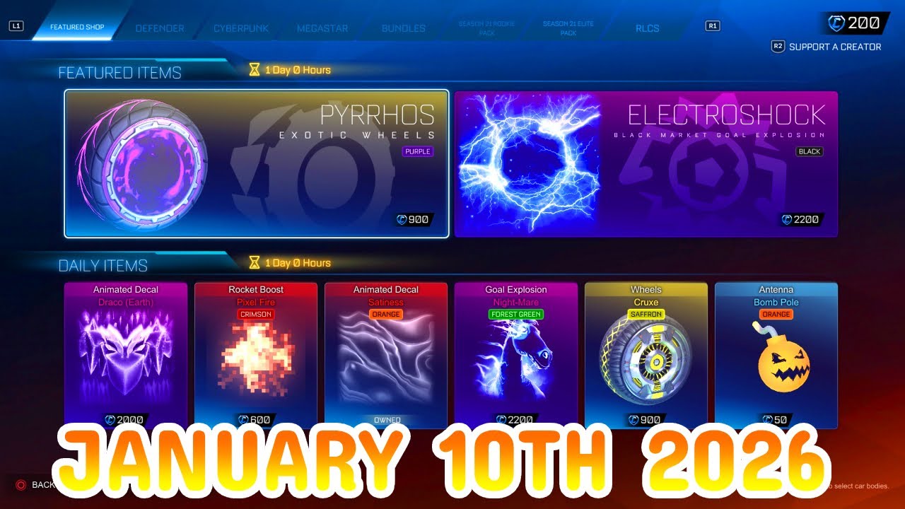 Rocket League ITEM SHOP Daily #431 (10th January 2026)