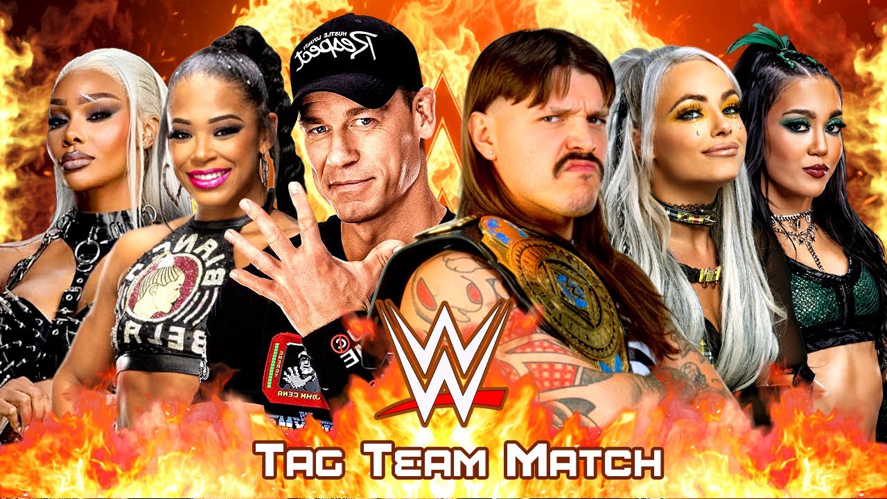 Матч командных пар WWE: Джон Сина, Бьянка Джейд Каргилл против Доминика Мистерио, Лив Морган и Ро...