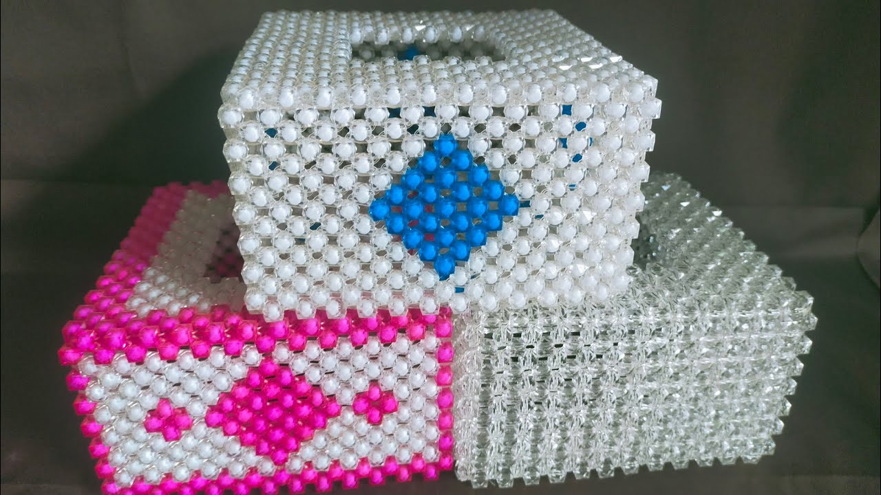 Making a beaded serviette holder.