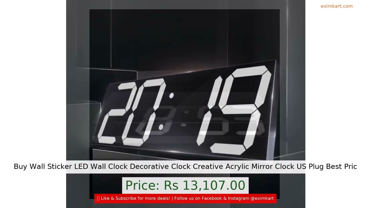 Buy Wall Sticker LED Wall Clock Decorative Clock Creative Acrylic Mirror Clock US Plug Best Pric