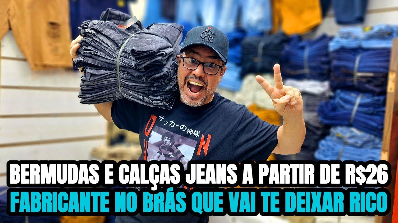 Bermudas e calças jeans a partir de R$26 no Brás 😱 lucro alto na revenda 💸