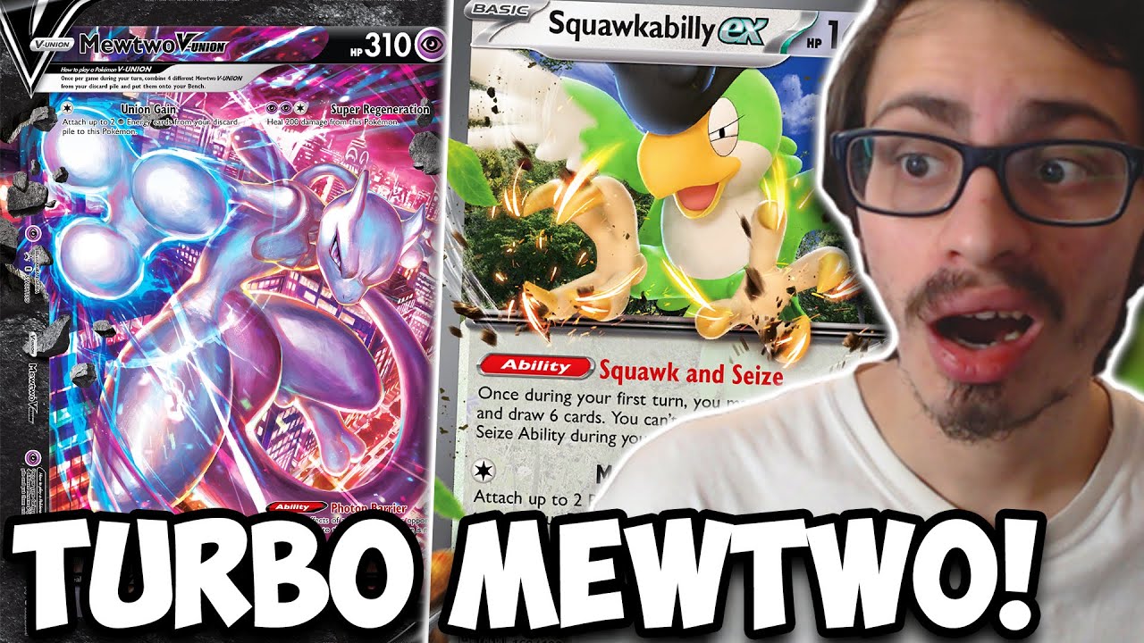 Win Games Fast With TURBO Mewtwo V-Union! Turn 2 Final BURN For 300 Damage! PTCGL