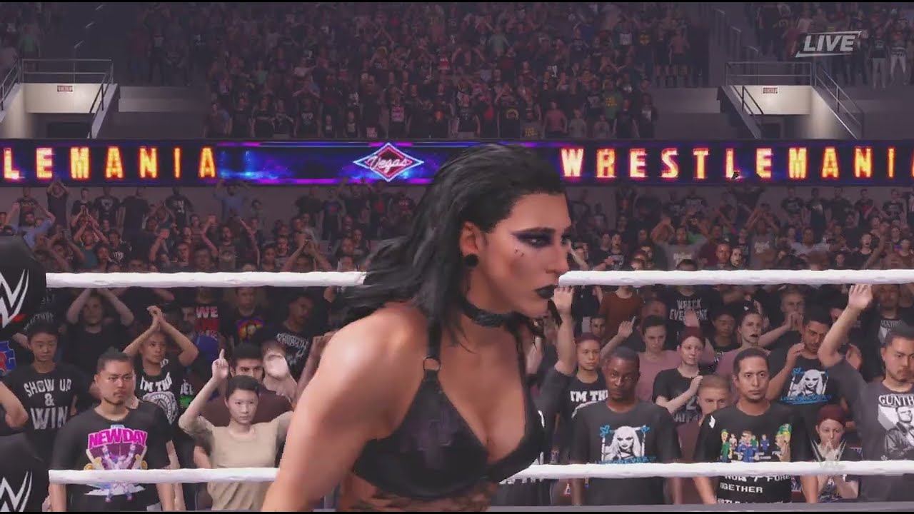 WWE 2K25 , ps5 pro, wrestlemania preview, rhea Ripley vs jade cargill