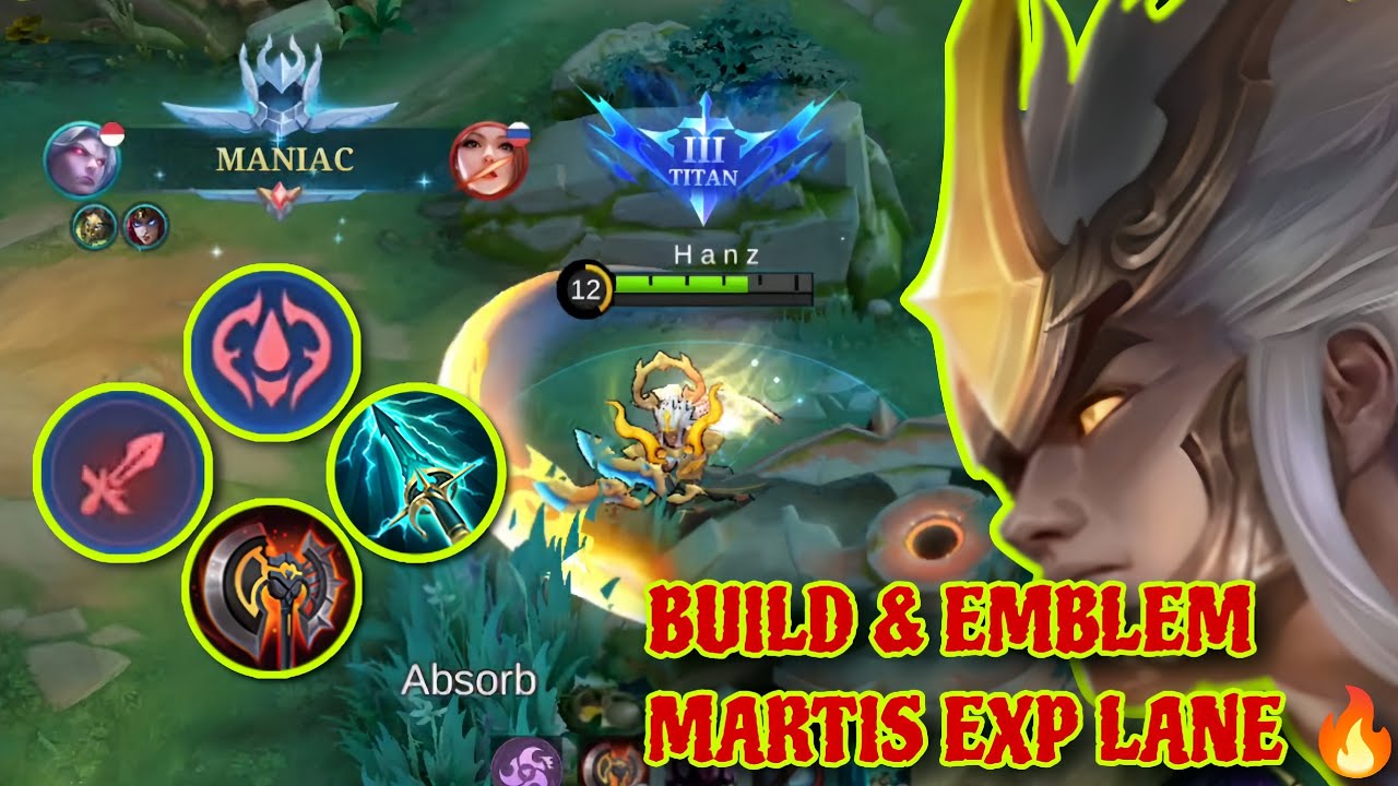 Build & Emblem Martis Exp Lane | Maniac | Solo Rank Gameplay Mobile Legends 🔥