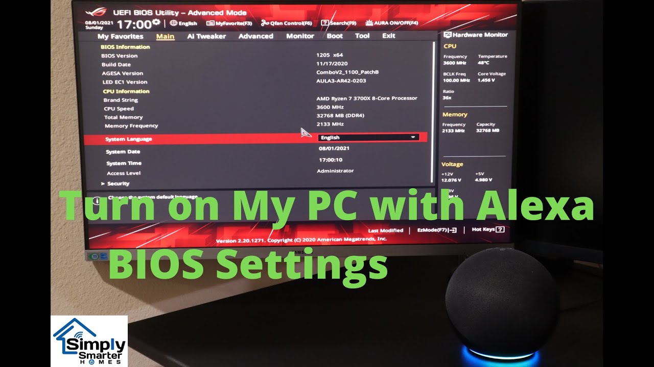 Tun on My PC with Alexa BIOS Settings